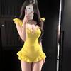Swimsuit Women's Milk Yellow Pure Desire Style Cute Meat-covering High-class One-piece Hot Vacation