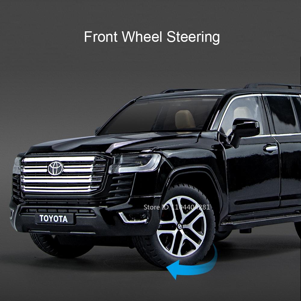 1:24 Land Cruiser Rav4 Modellspielzeug Legierung Diecast Auto Sound Licht Rückzug Türen geöffnet Gummireifen Miniaturautos Sammeln Geschenke