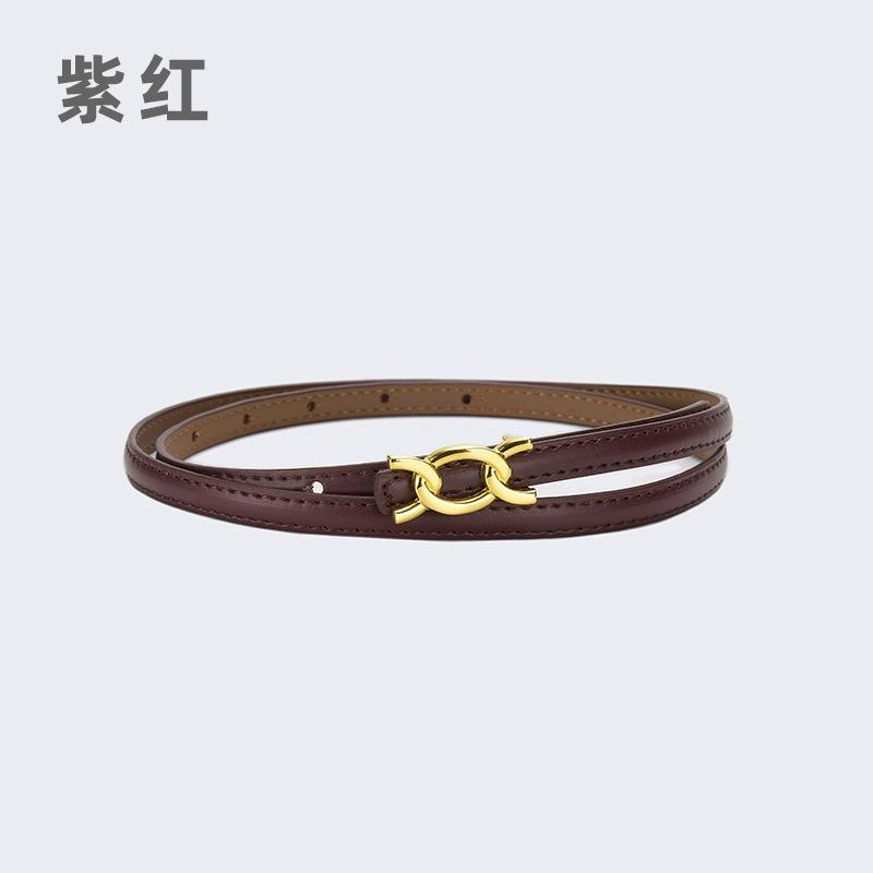 Vier Jahreszeiten Verfügbar Neuer Damen Dünner Gürtel Dekoration Anzug Mantel Mit Kleid, Rindsleder Dünner Gürtel Schlicht Und Modisch