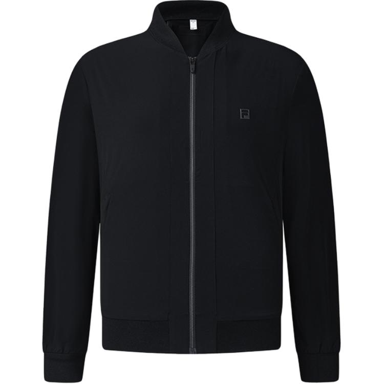 FILA Golf Series Elite Woven Stand Collar Zip Stretch Jacket Men jackets Deep-Black A11M525719F-BK