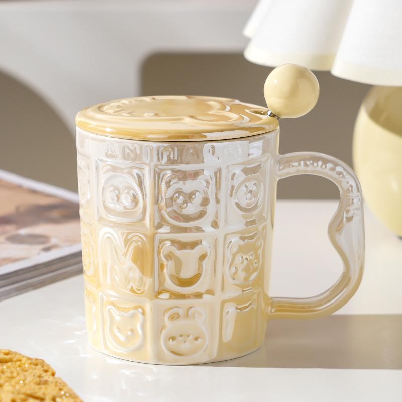 Wind Ceramic Cup With Lid High Value Home Office Couple Water Cup Gift Box Gift High Sense
