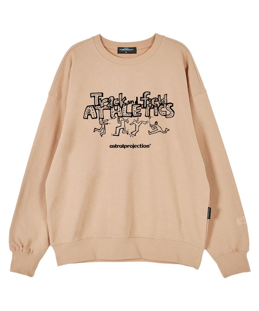 ASTRAL PROJECTION Track & Field Oversized Drop Shoulder Sweatshirt_Peach