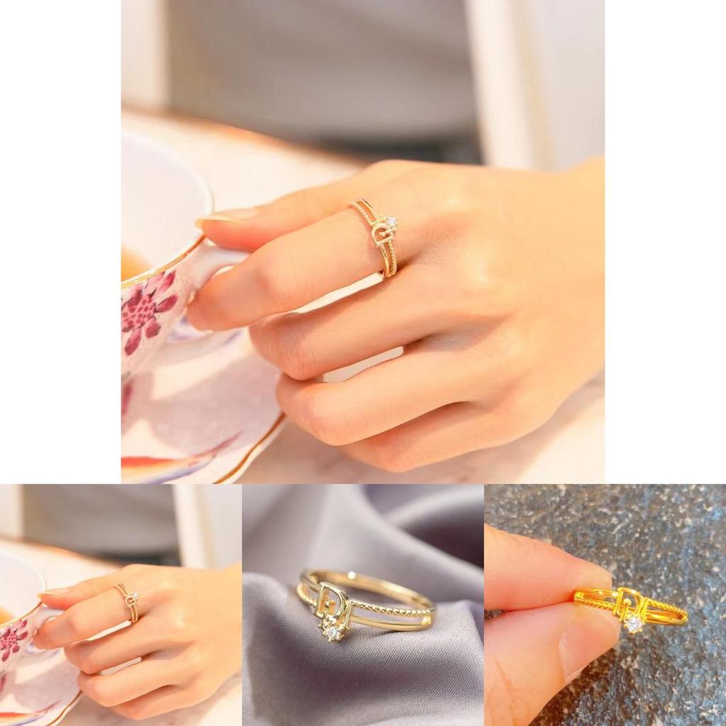 Contemporary Adjustable D-shaped Rhinestone Ring For Women Perfect For Special Occasions