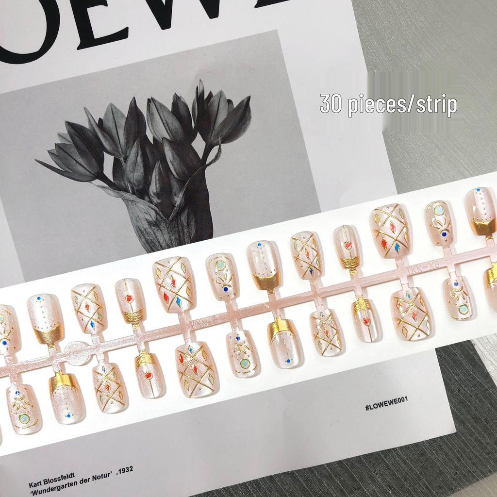 Baroque Enamel French Nail Art Patches: Retro, Luxury, Dopamine Colors