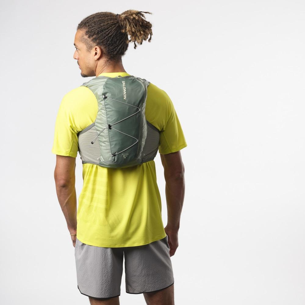 SALOMON Hydration Vest Rucksack Backpack ACTIVE SKIN 8 SET Unisex Laurel WreathLily PadALOE WASH M