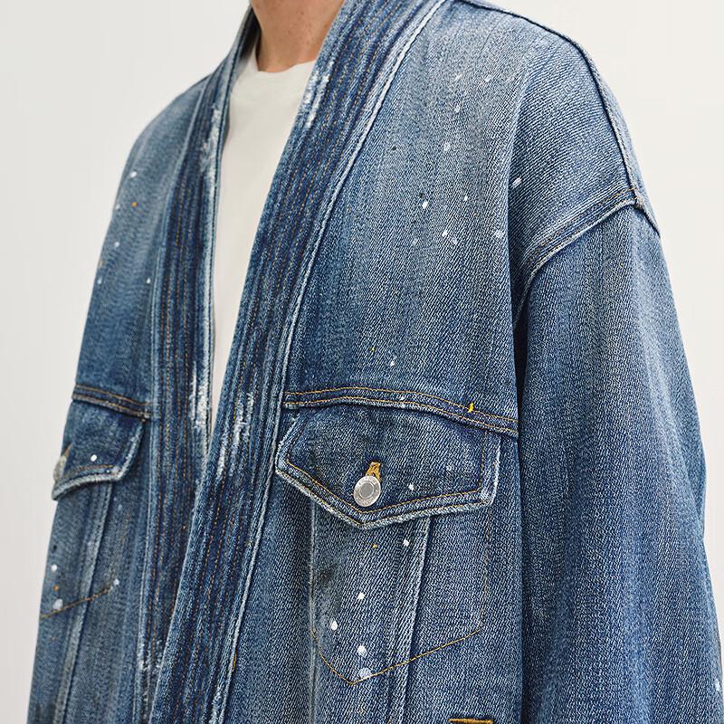 CROQUIS Men's 2025 Spring Collarless Denim Jacket