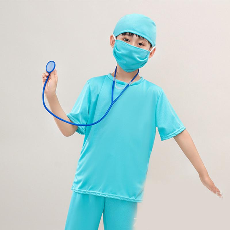 Prevention Suit Epidemic Doctor Surgical Gowns White Coat Kids Halloween Costume