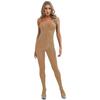 Catsuit Brillante Elástico para Mujer con Tirante Ajustable Monocolor Bodysuit Mono Transparente