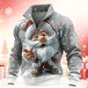 Men's Casual Zip-Up Stand Collar Long Sleeve Sweatshirt for Christmas