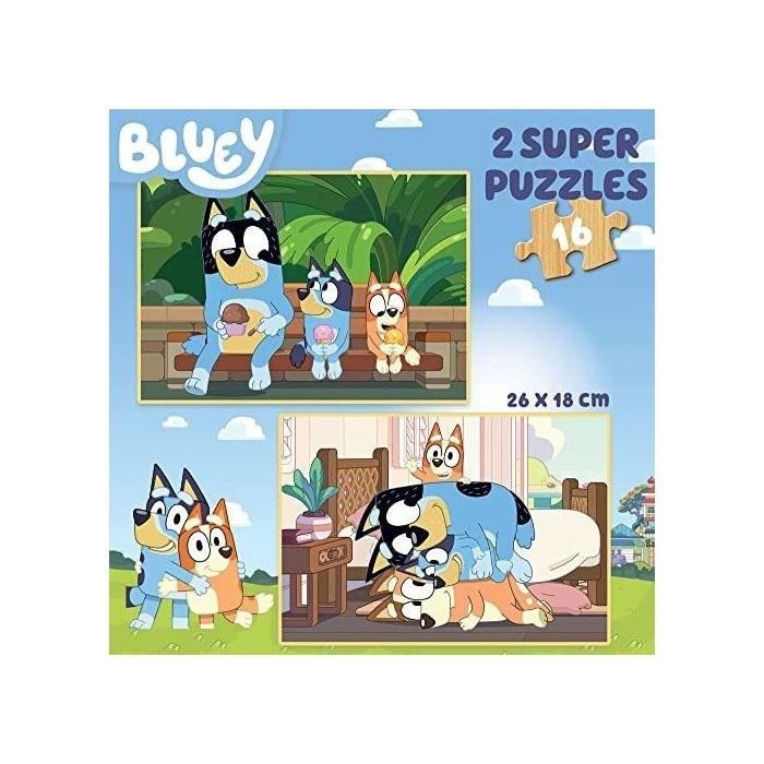 Bluey Wooden Puzzle - EDUCA - 16 Pieces - Cartoons and Comics Theme