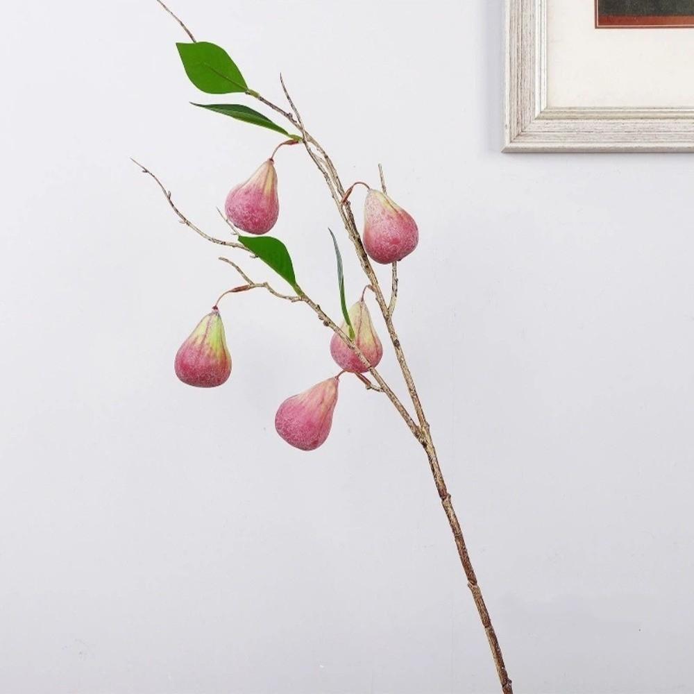 

5 Heads Artificial Fig Branch with Leaves Real Touch Simulated Fruits Handmade Exquisite Fig Tree Branch Home Garden Decor червоний