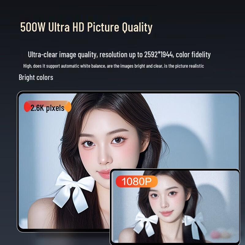 Aoni C1000 2K 5MP USB Webcam with Speaker