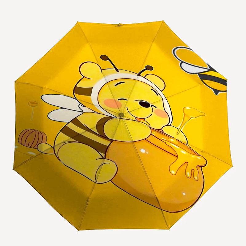 1pc Bee Honey umbrella automatic open/close, 8-Rib Durable Frame, Compact Folding Design, Ideal Birthday/Holiday Gift e1114A