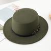 Autumn and Winter New Retro British Style Flat Top Hat Couple Men and Women Gentleman Hat Stage Performance Small Brim Fashion Hat