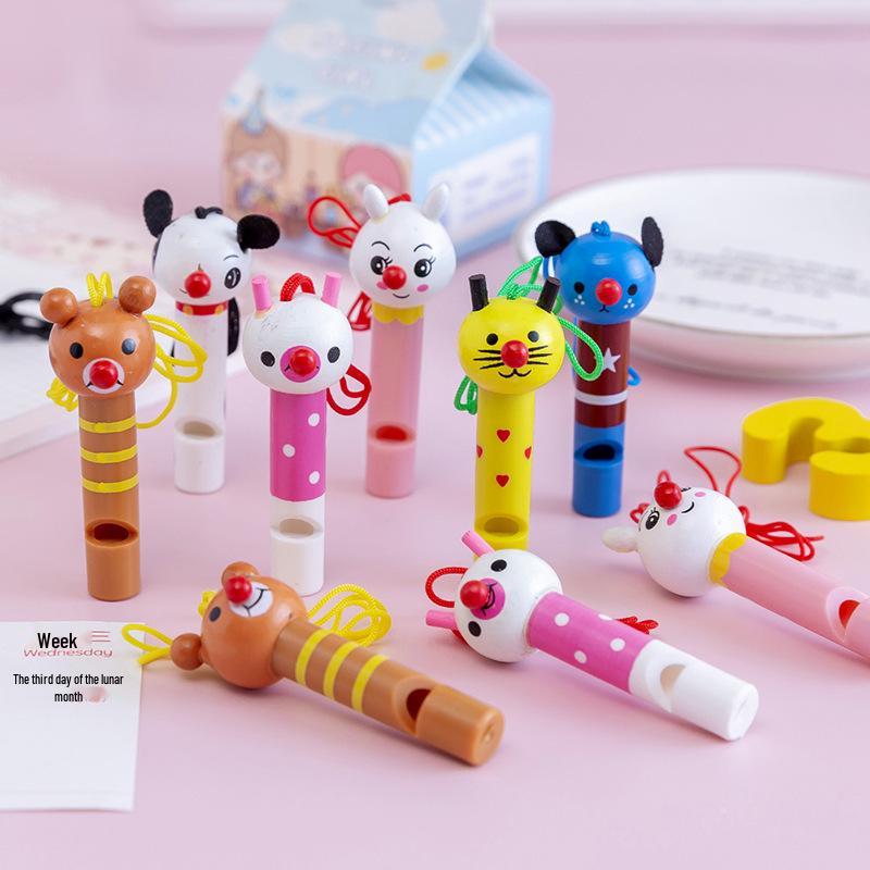 Children's Cartoon Wooden Whistle Lanyard for Outdoor Events & Sports