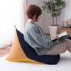 Hagiwara "Tetrad" Bead Cushion, Navy/Yellow, Approx. 50 X 80 X 50 Cm, Refillable Beads, Colorful Triangle