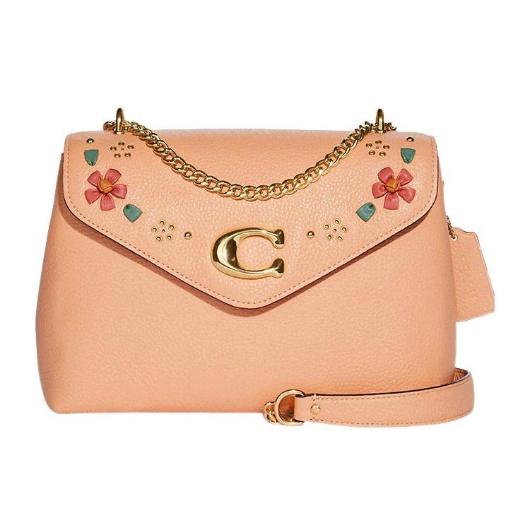 

Coach Tammie 26 Floral Print Chain Pebble Leather And Napa Leather Shoulder Crossbody Bag Large Women bags Nude-Pink CA145-IMSMX Basic Set (Bag+Dust Bag)