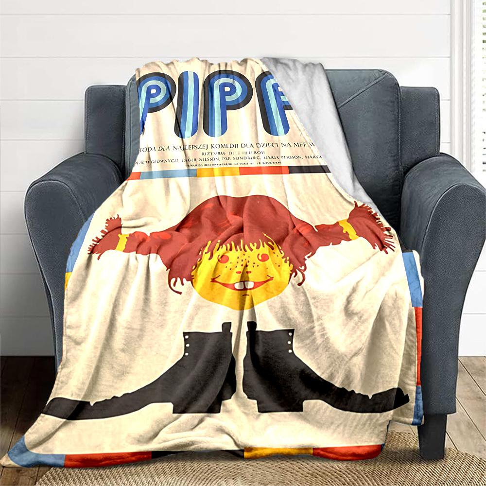 1pc Pippi Longstocking Blanket Lightweight Flannel Blanket Throw Blanket For Sofa, Bed, Travel, Camping, Livingroom, Office, Couch