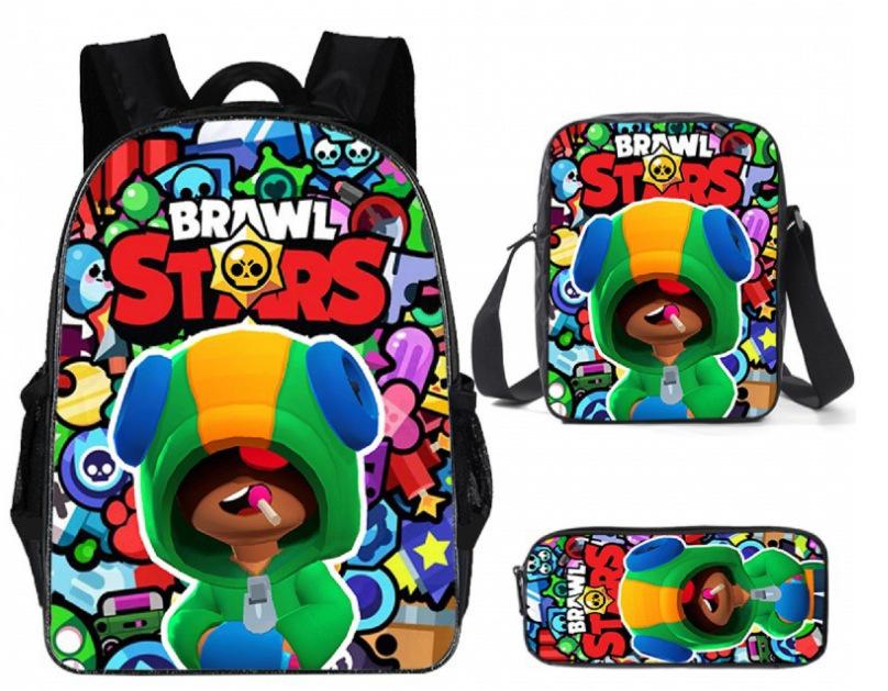 Cartoon-Rucksack-Set 3 Teile Leichte Schultasche für Mittelschüler Umhängetasche
