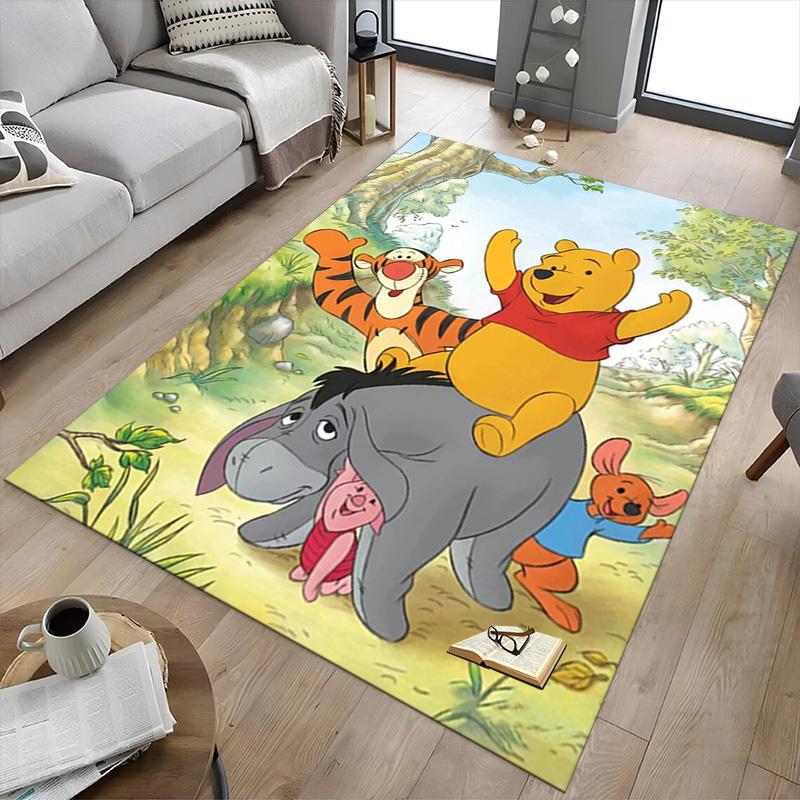 Winnie Pooh Friends Carpet For Playroom Bedroom Living Room Sofa Home Decorkids Game Area Rug Nonslip Floor Mat
