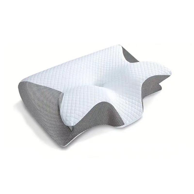 Butterfly Cervical Pillow Memory Foam Neck Support with Slow Rebound Zero Pressure Core for Hotel/Travel & Side Sleepers