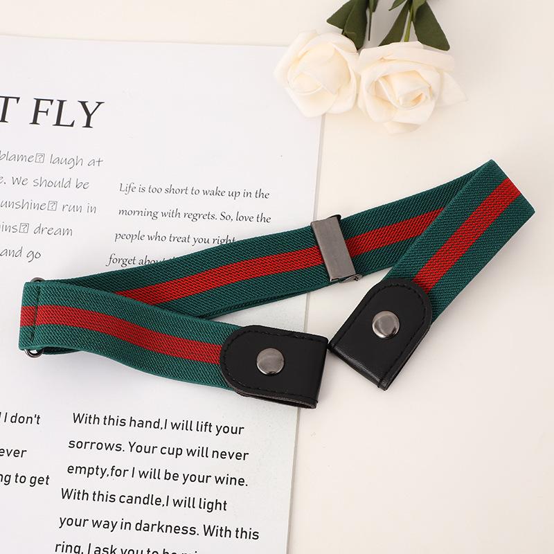 1PC Buckle-free Elastic Invisible Belt Casual Elastic Non Perforated Waistband
