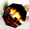 Jack Daniel'S Whiskey Fire Folding Umbrella Umbrella Suitable For All Seasons Umbrella Sun Umbrella Travel