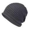 Slouchy Beanie Hat Striped Knit Skullcap Warm Breathable Lightweight Luxury Style High Top Foldable Spring Autumn