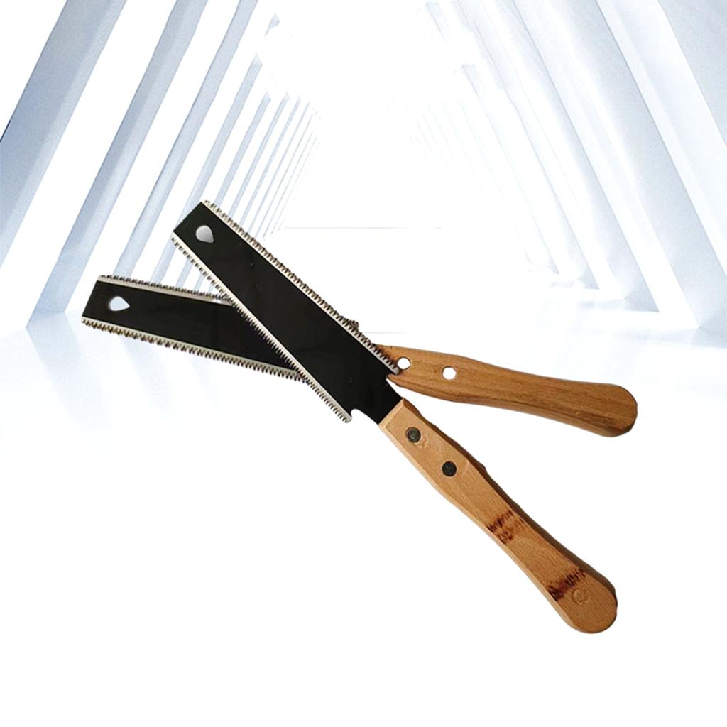 Small Japanese Hand Saw for Fine Cutting Wood, Heatigo Double Edged Flush Cut Saw, Non-slip Wooden Handle
