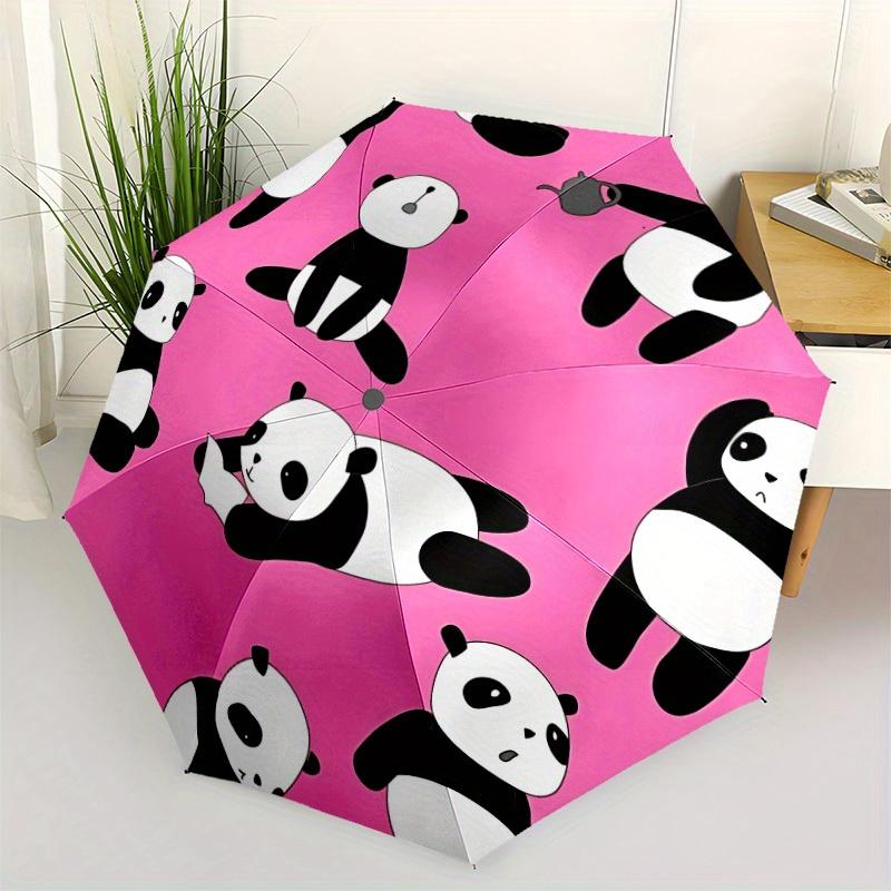 1pc Panda Circle Automatic Umbrella High Quality Canopy, Portable Folding Umbrella with, Ideal Gift for - Travel 193
