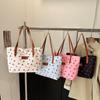 Large Capacity Shoulder Bag Sweet Cherry-Print Versatile Style Tote Bag Trendy Design Fashionable Women Shoulder Bag