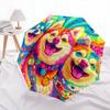 Colorful Husky pattern, automatic folding umbrella, portable and foldable design, 8 ribs, a Christmas or birthday gift.