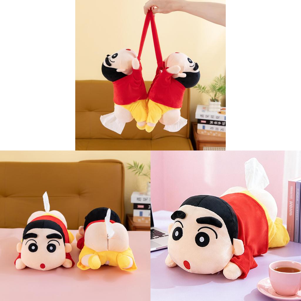 Peluche di Crayon Shin Chan Copri Scatola di Fazzoletti con Imbottitura in Cotone PP per Uso Domestico e come Regalo