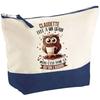 Makeup Bag - PLANETEE - Claudette Chouette Grain - Large Size - Cotton - HD Printing (France)