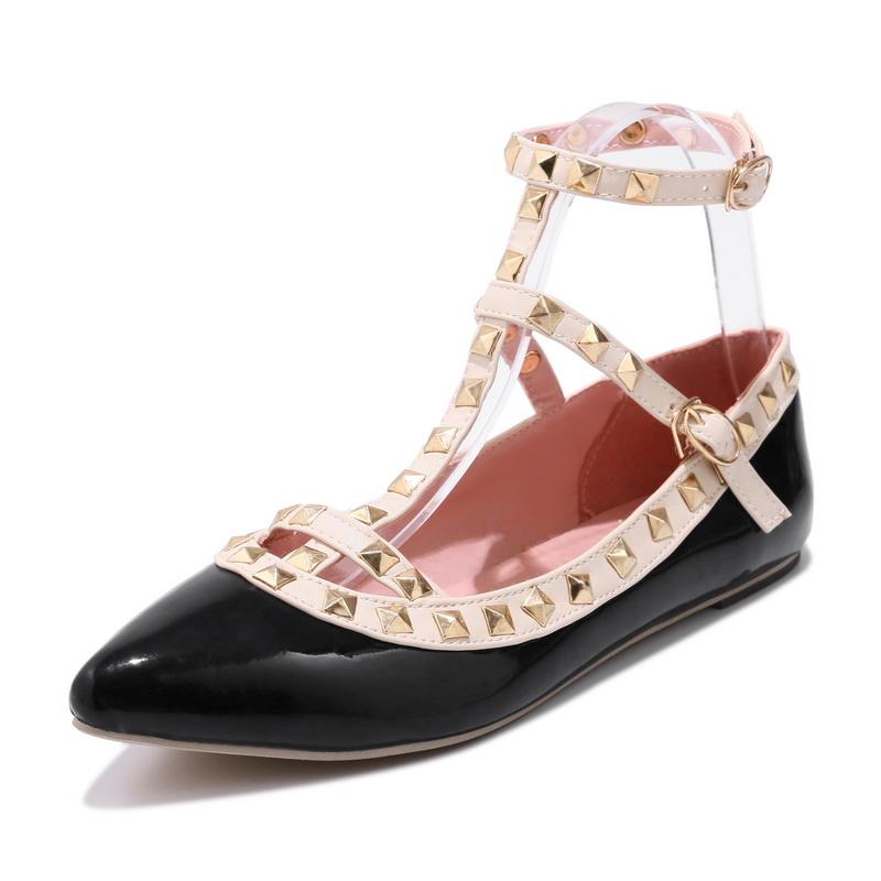 

Женские туфли на плоской подошве весна-лето, новые удобные и универсальные туфли с острым носком большого размера с низким верхом 40 чёрный