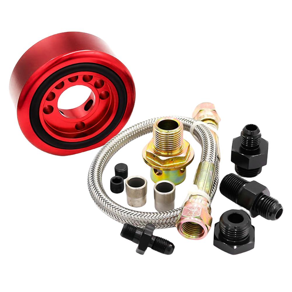 

Переходная пластина линии подачи масла Адаптер подачи масла Комплект для переоборудования сэндвича для двигателя Honda Acura LS B20 VTEC красный