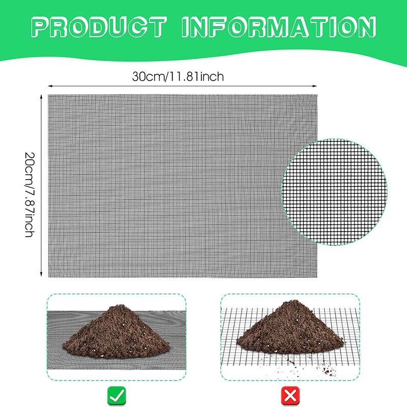 Set 5/10 Bucăți Plăcuță Plasă pentru Găuri Ghiveci Previne Pierderea Solului Garnitură Respirabilă Foaie Plasă Plastică Plasă Drenaj Respirabilă Covoraș Plasă