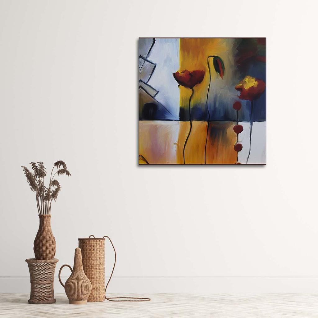 Canvas Print Poppies Red As Painted