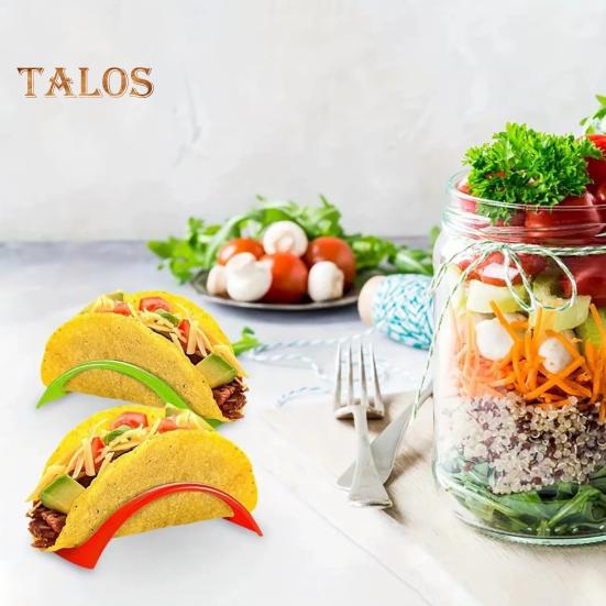Supporto per taco da 10 pezzi, durevole, leggero, per uso alimentare, in plastica, per tacos, pancake messicani