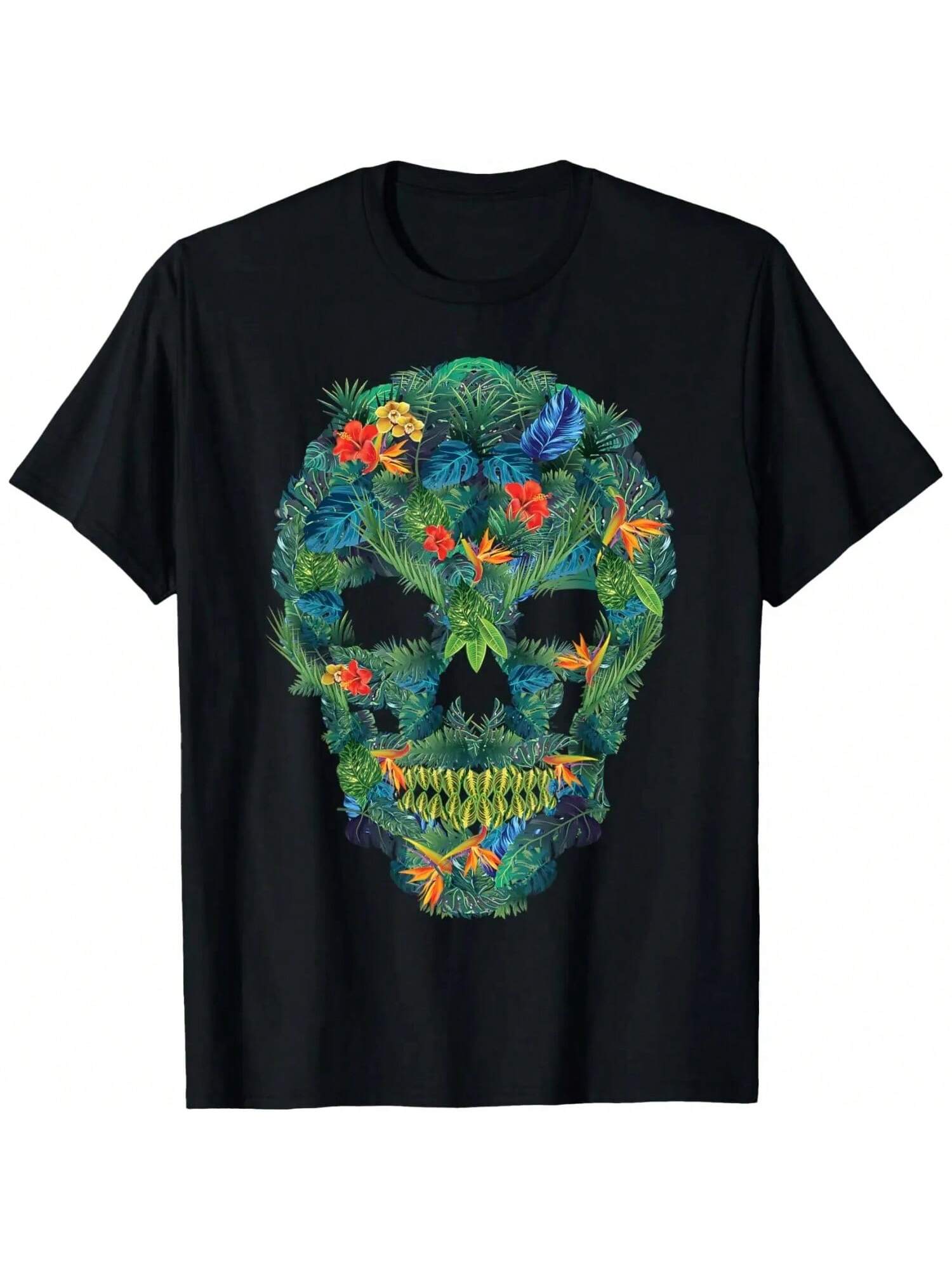 Floral Skull For Lovers Flowers unisex Wo unisex T-Shirt S разноцветный