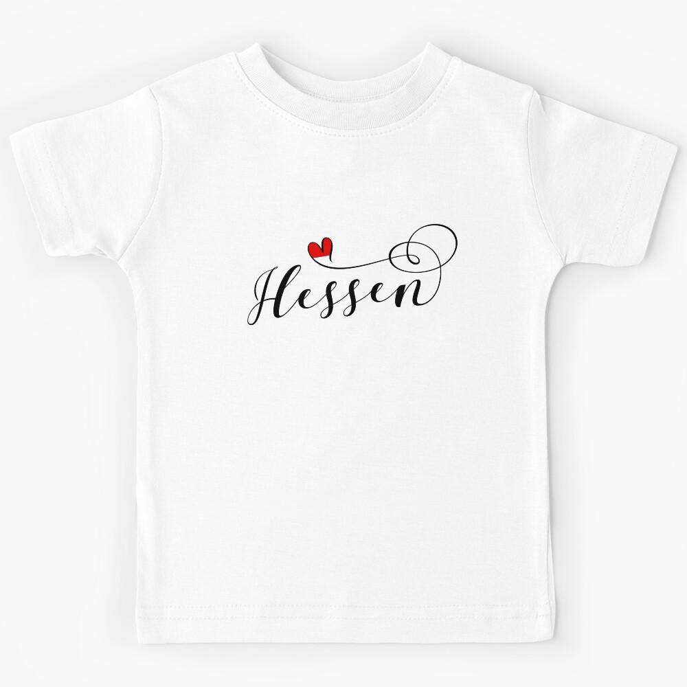 Hessen Heart Flag, Hesse, Germany, Land Hessen, Bundesland Kids T-Shirt 110