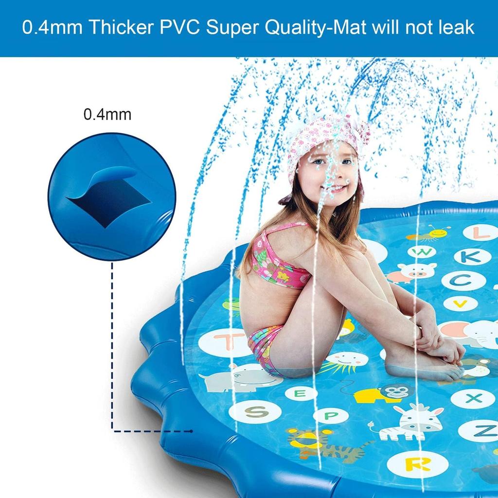 Fountain Play Pool Mat for Kids and 100cm Cute Pool Mat for Water Summer Lawn Home Summer Protection Mat, Mat, Pets, Diameter, Play, Days, Play, Use,