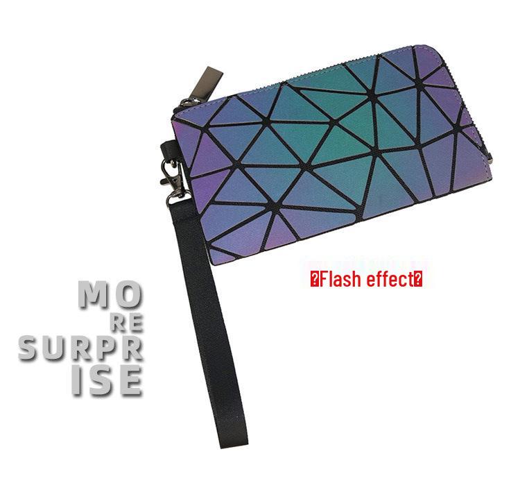 Pochette Geometrica Floreale Iridescente da Donna Luminosa - Tendenza, Cambia Colore, alla Moda con Zip