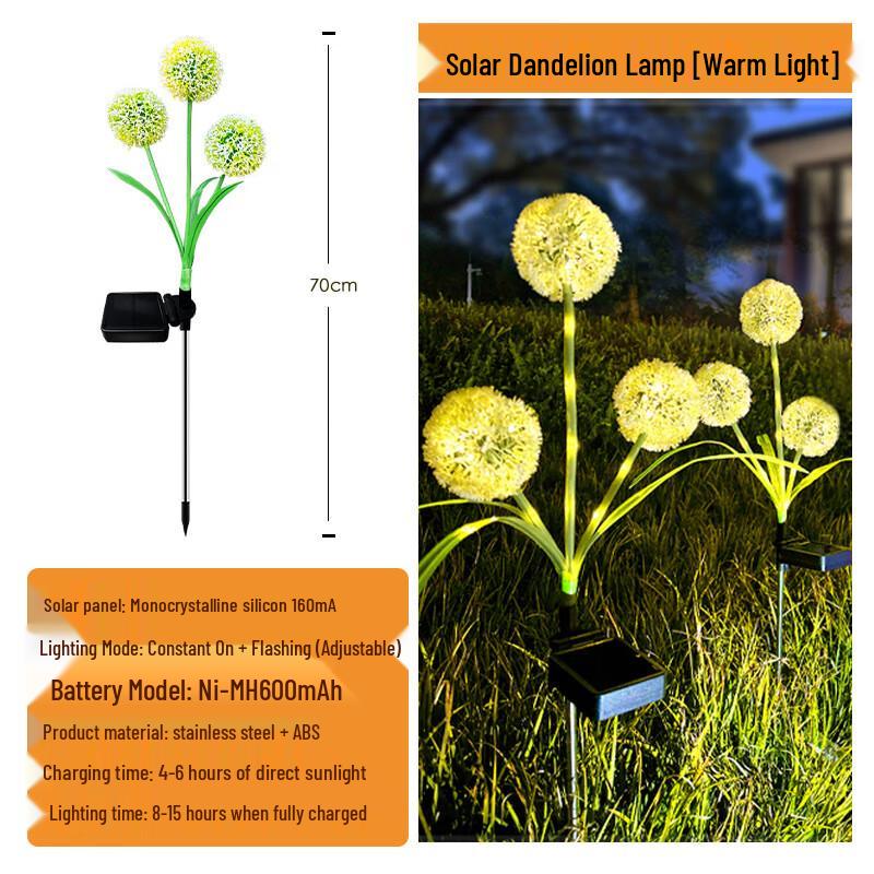 Bright Picture Solar LED Dandelion Outdoor Ground Lights
