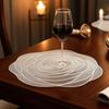 Modern Dining Table Accessories Rose Placemat for Table, Non-slip PVC Heat Resistant Mat with Kitchen Protection Mats Pattern, 38cm Washable