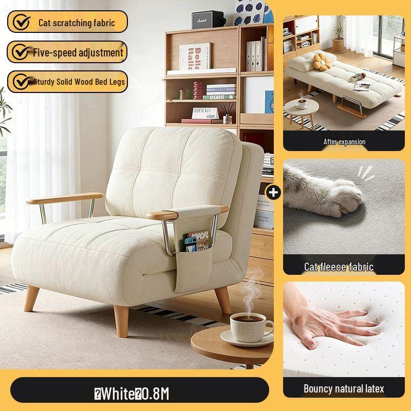 2026 Plush Foldable Sofa Bed: Dual-Use Log Style for Small Apartments and Balconies
