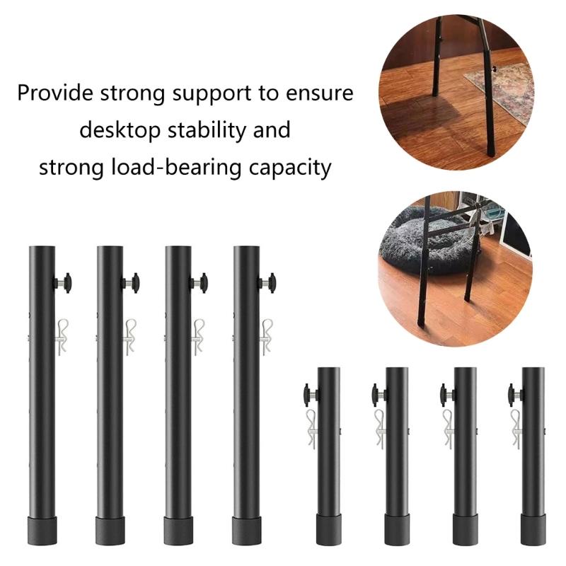 4Pcs Folding Table Leg Extenders Stainless Steel Folding Table Leg Extensions Table Risers for Folding Table Enduring