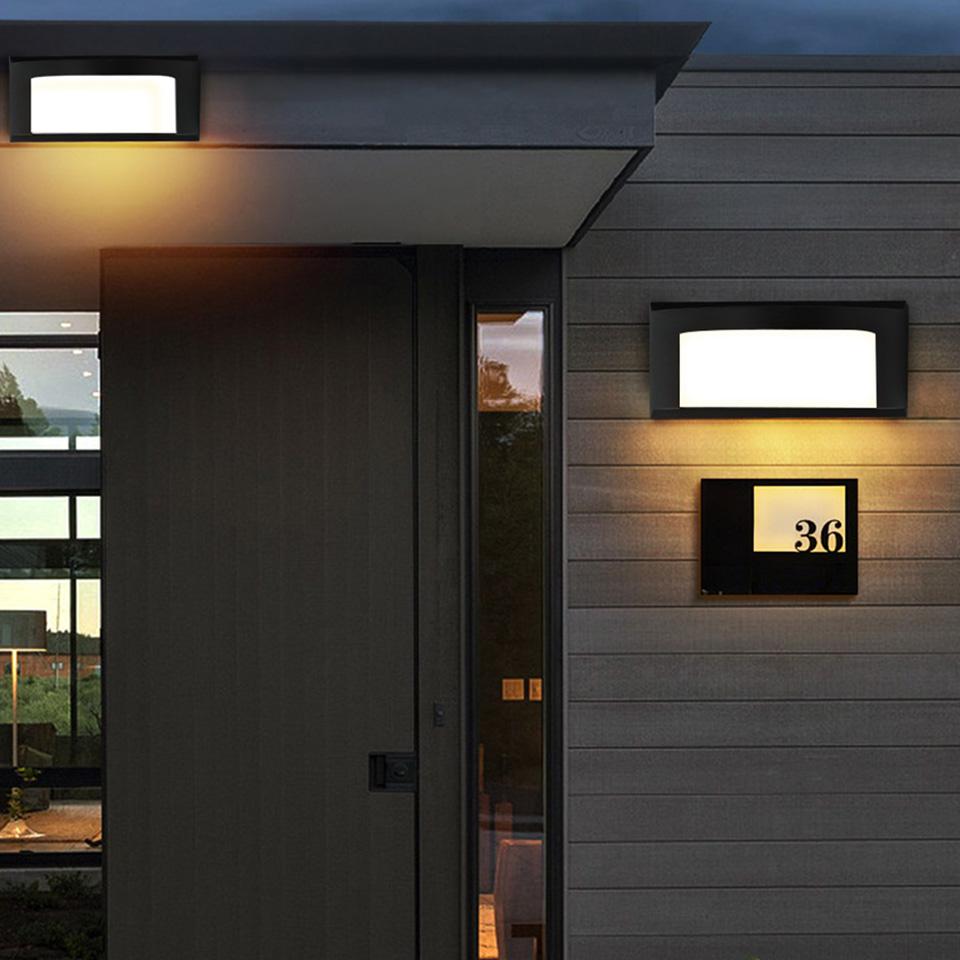 Outdoor Indoor Wall Light Motion/NO Sensor LED Wall lamp IP55 Waterproof AC85-265V ABS 16/30W For Porch Railing Fence Yard Patio