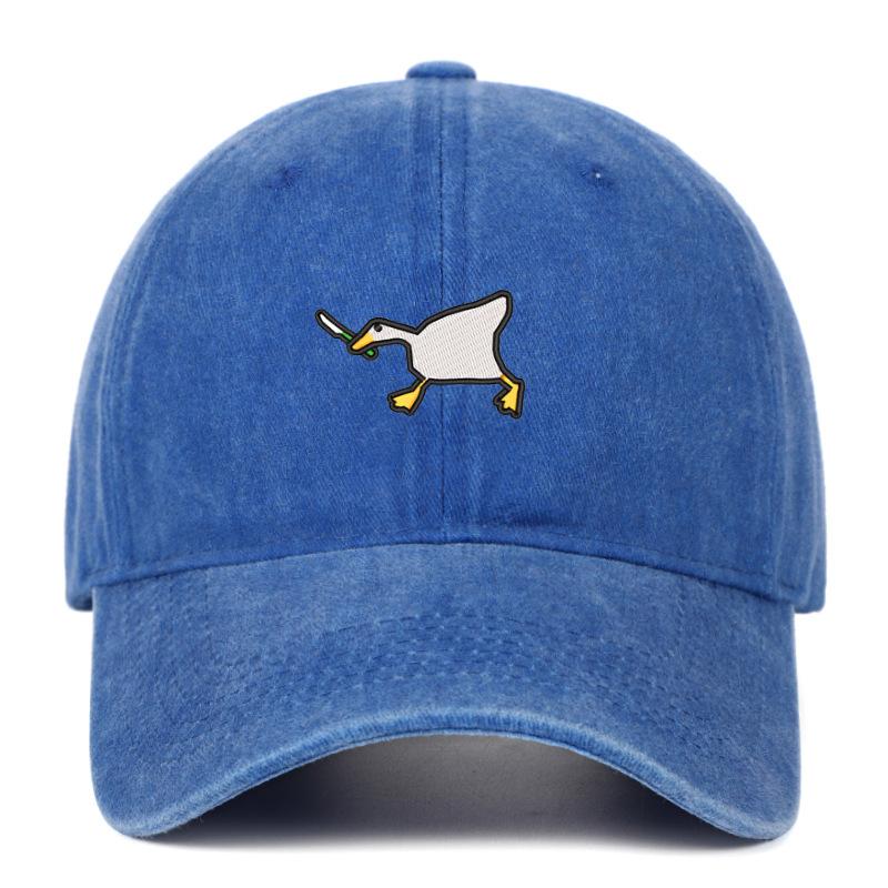 Embroidered Baseball Cap With Goose Pattern For Uninsex Casual And Fashionable City Style Duckbill Cap