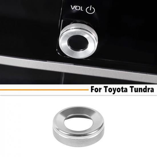 Car Volume Switch Knob Cover Ring For Toyota Tundra -2025 Accessories Silver